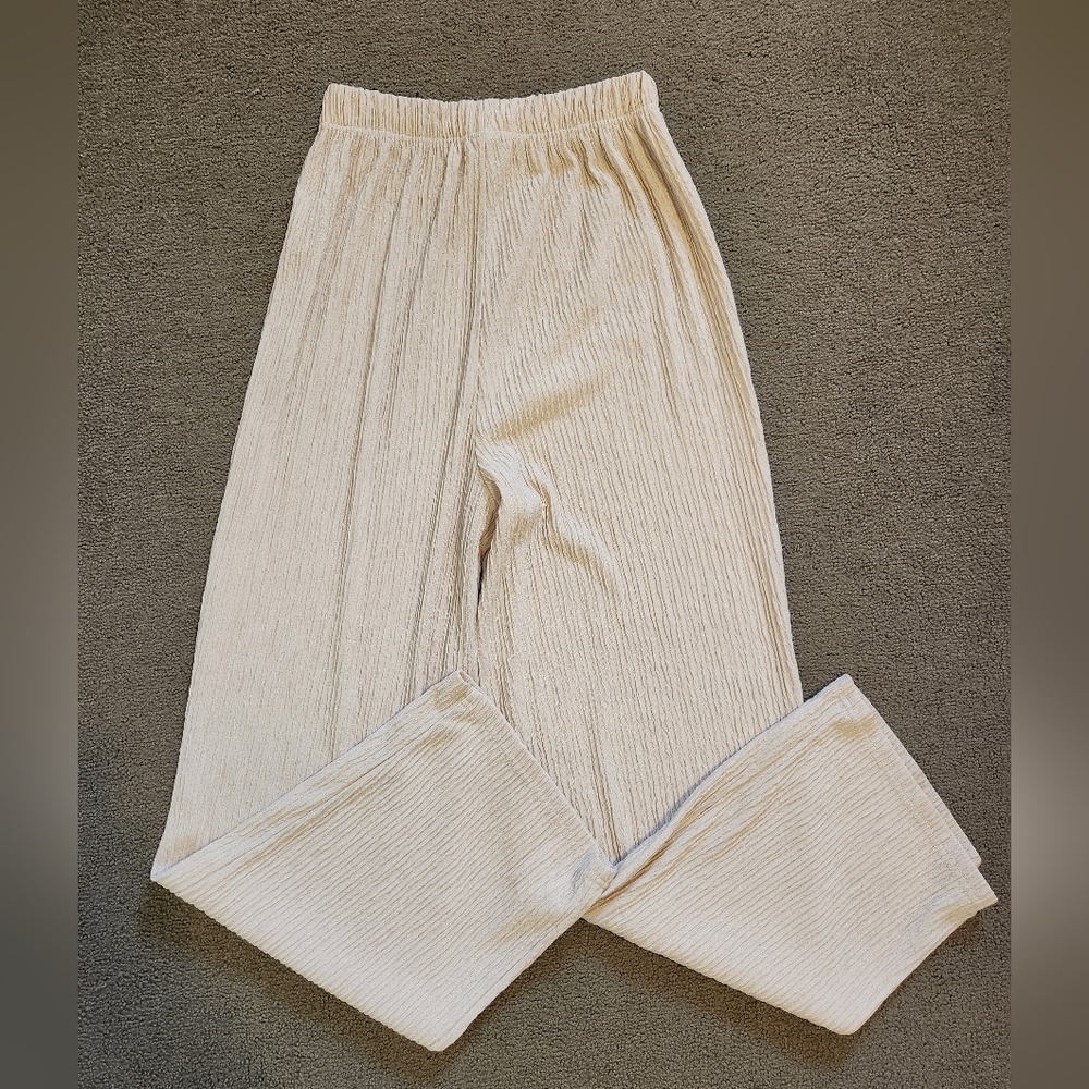 High waisted cream pants